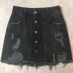 Free People denim mini skirt